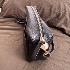 Clare V. Black Lizard Marisol with Front Pocket in excellent condition